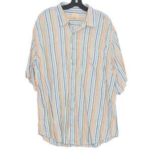 Linen Striped Shirt Button Up XXL Summer Beach Resort Coastal Casual Jos A Bank